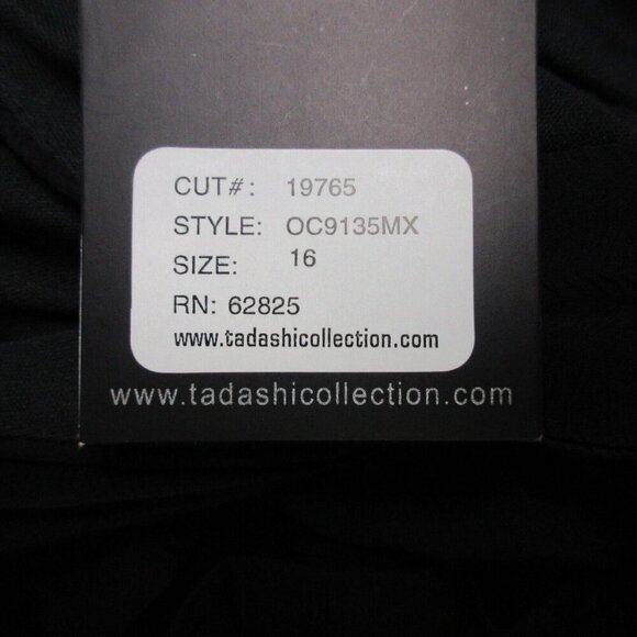 Tadashi Collection Silk Dress 16 Black Beaded Bodycon Elegant Luxury Formal 496 - Picture 9 of 12